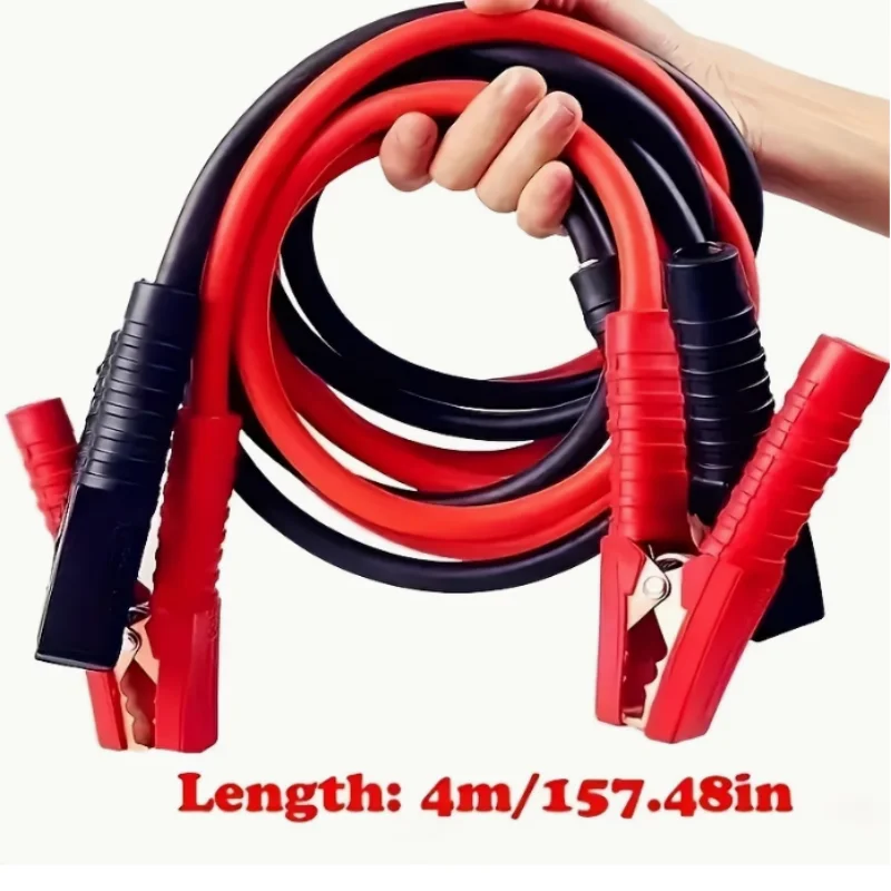 157.48 Inch Car Jump Starter Cables, Heavy Duty Battery Jumper Cables for Cars Trucks SUVs, Battery Not Included