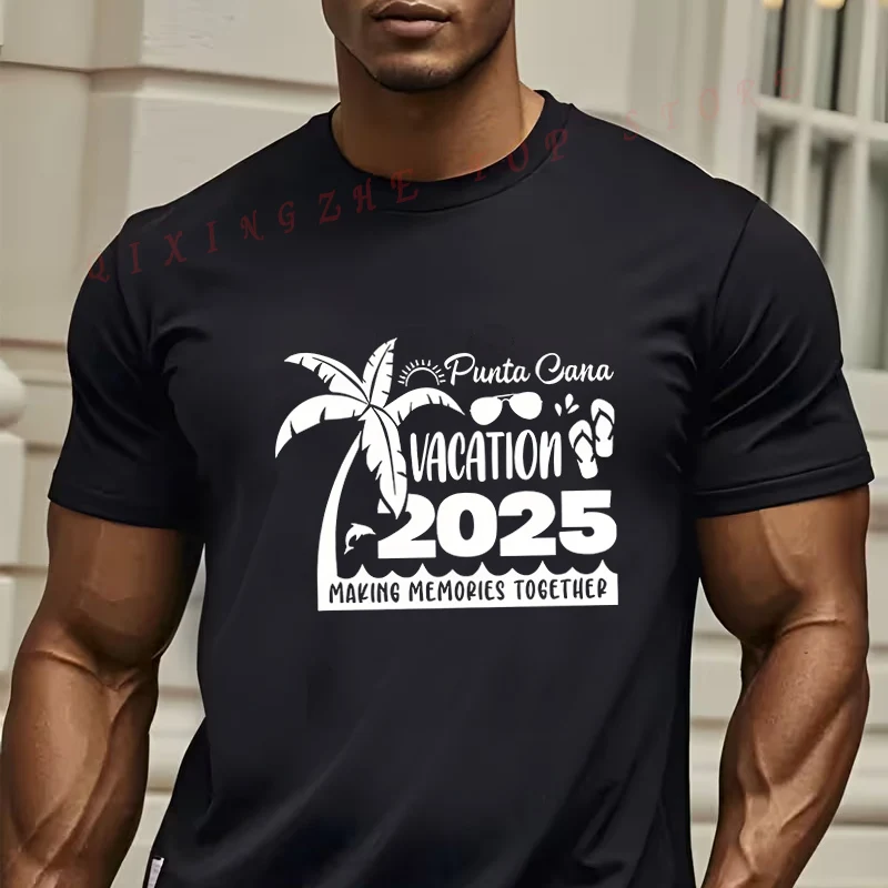 

Мужская футболка Punto Canavacation 2025 с пляжным принтом, с круглым вырезом, с коротким рукавом, повседневный топ