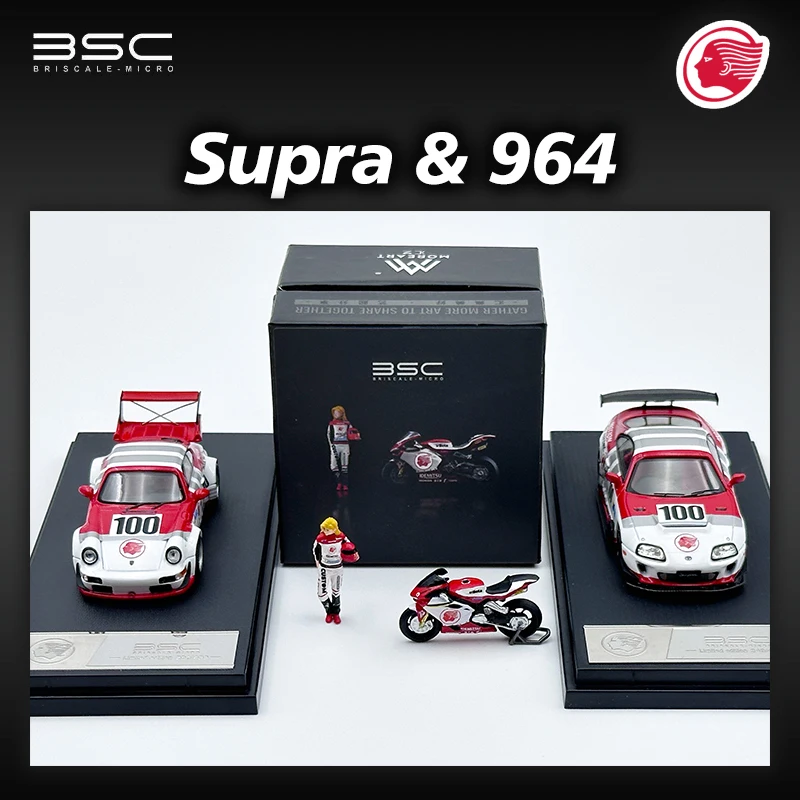 BSC TM In Stock 1:64 RWB 964 Supra A80 Figure Motorcycle Diecast Diorama Car Model Collection Miniature Toys Time Micro