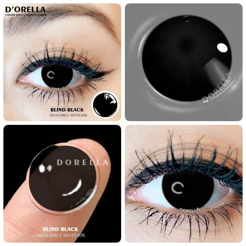 D\'ORELLA 1Pair Cosplay Contact Lenses for Eyes Multicolored Contact Lenses Halloween Black White Eye Lenses Yearly Yellow Lenses