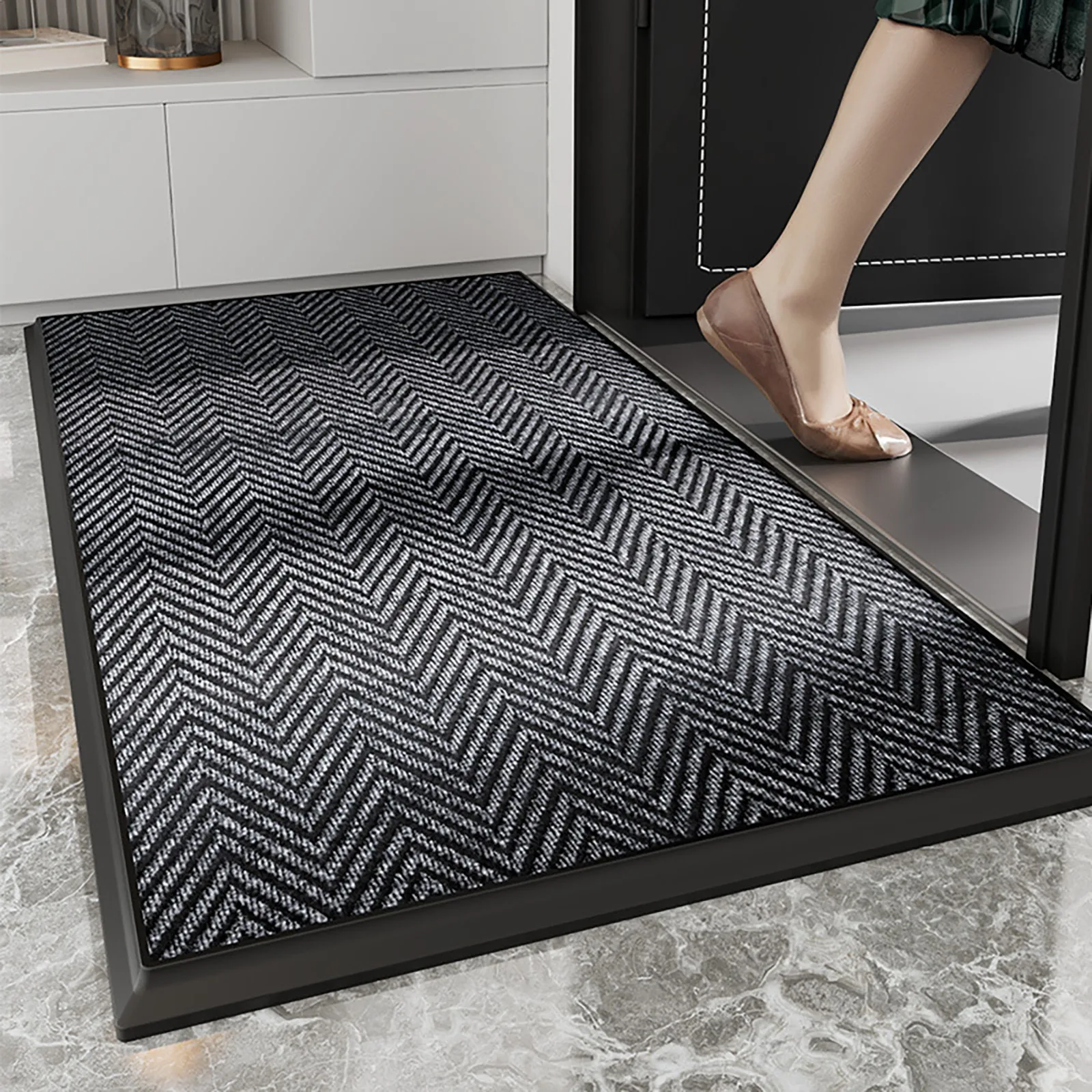 Front Door Mat Natural Rubber Doormat Non Slip Trap Dirt And Easy Clean Mat Outside Entrance Heavy Duty Outdoor Indoor Mat