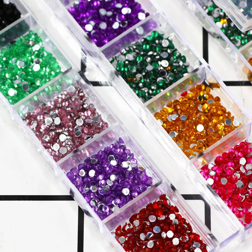 2000 stuks kristal nail art decor 12 levendige kleuren mix vorm strass steentjes voor doe-het-zelf manicure glitter nagelontwerp decoratie ambacht