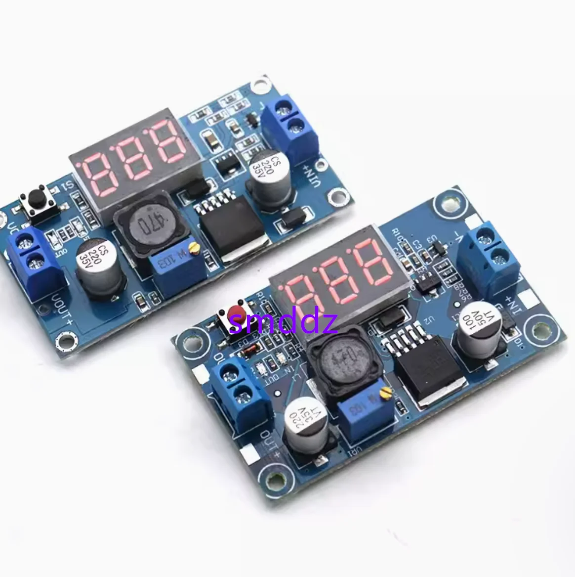 10 Stuks DC-DC Verstelbare Step-Down Module Lm2596 Met Voltmeter Display