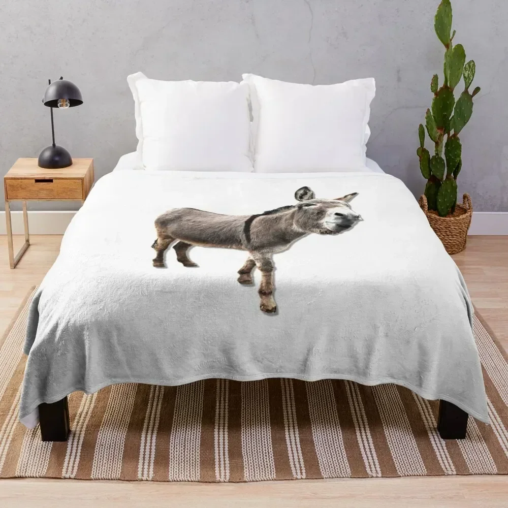 

Sassy Burro/Donkey With Judgmental Face Throw Blanket Bed covers Quilt Blankets