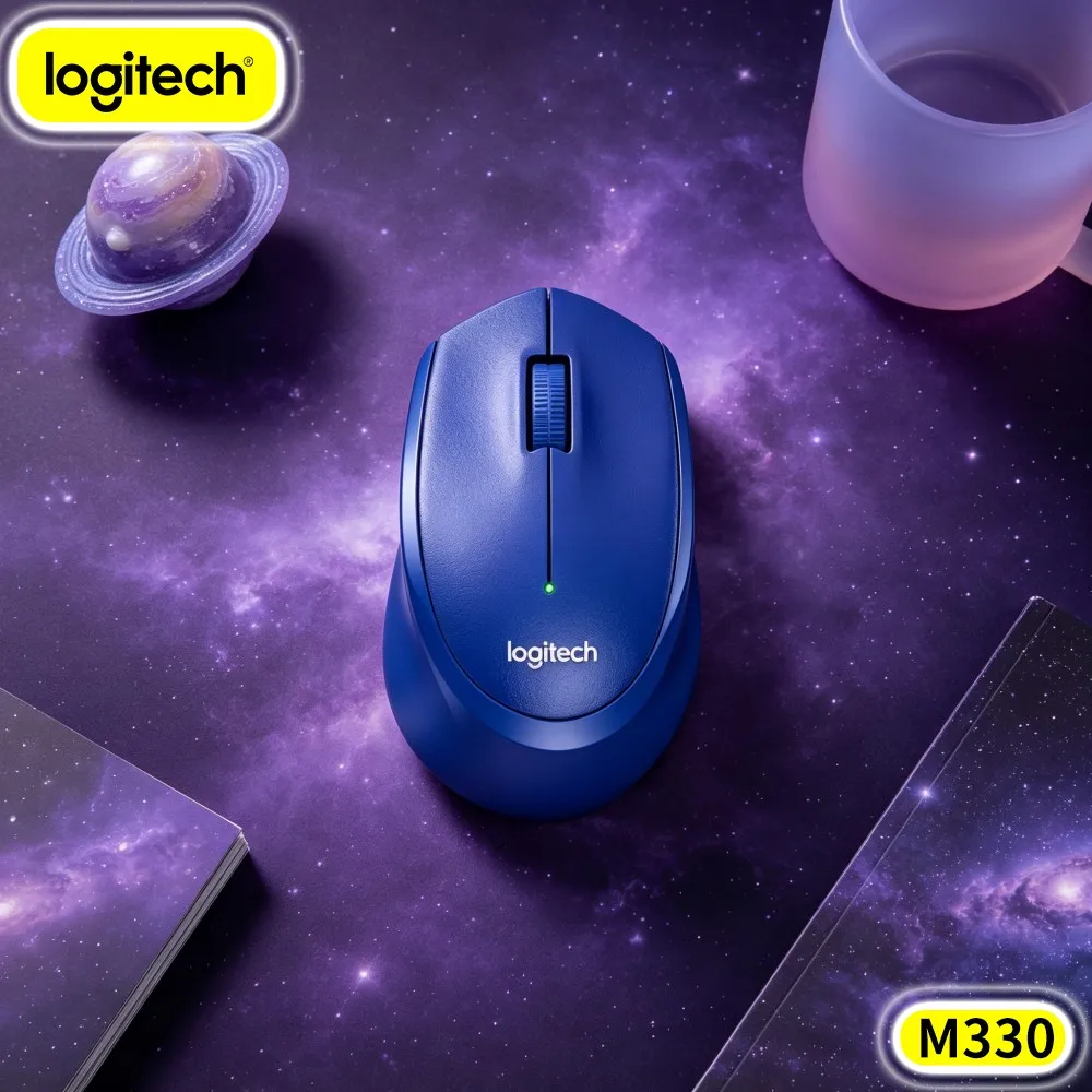 Logitech M330 Silent Cordless Mouse 2.4Ghz USB Receiver Quiet Click Ergonomic Shape 18-Month Battery For Office PC Mac