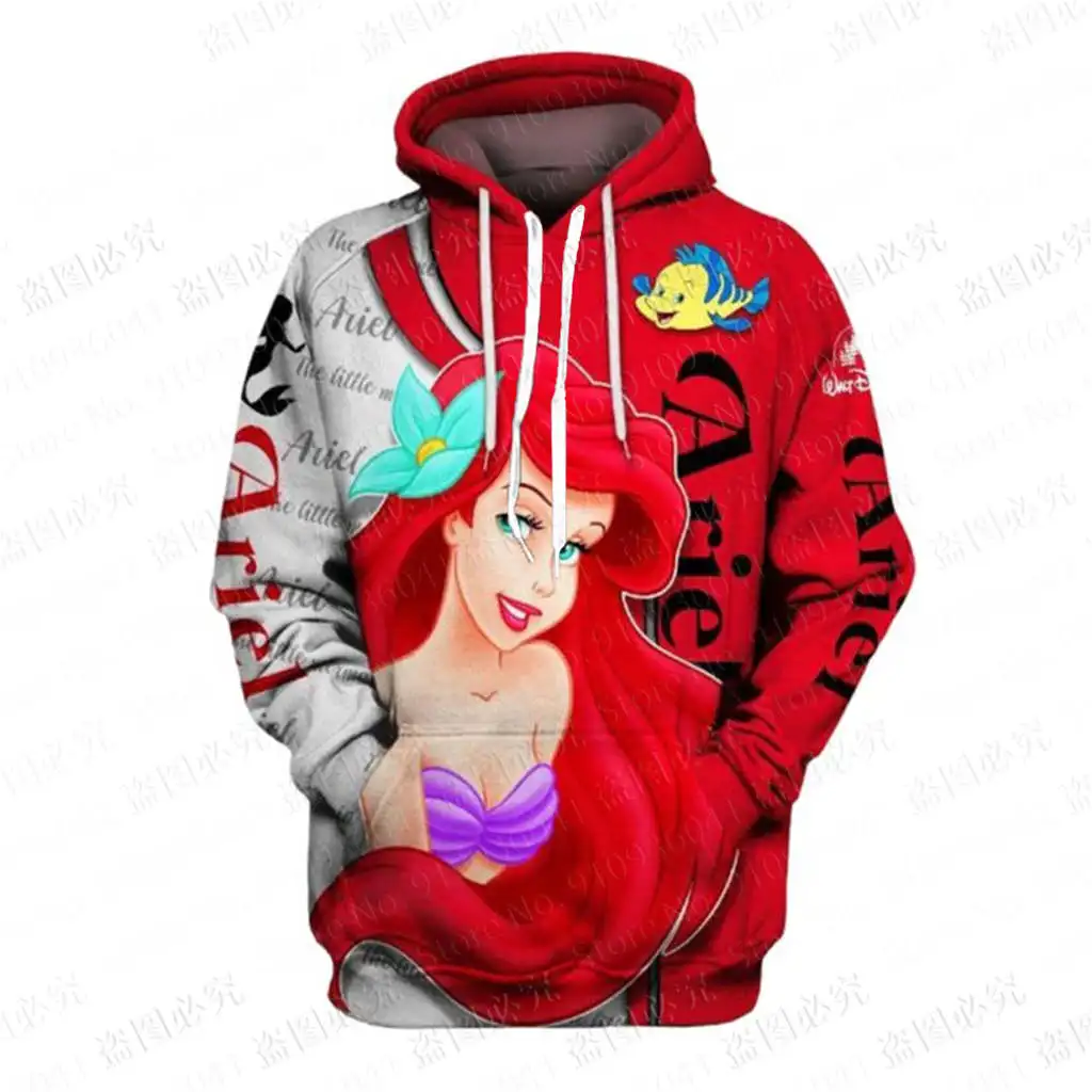 

Ariel Little Mermaid Exclusive women men 3D Disney Print High quality Fleece Zipper/ Hoodies Pullover Tops