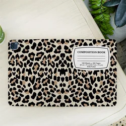 Leopard Composition Book Cover Case for iPad Air 5 4 10.9 iPad Pro 11 10.2 8 9th Air3 pro10.5 10th 2022 Case With Pencil Holder