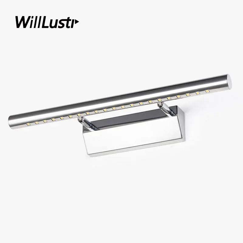 LED Rotatable Metal Wall Lamp Stainless Steel Sconce Bathroom Cloakroom Dressing Room Mirror Vanity Lighting
