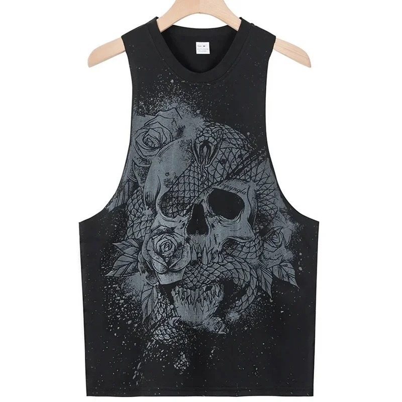 

2025 NEW Summer Fitness Tank Top Men Sports tank top Fashion Comfortable Printed Loose tops printing Casual Sleeveless vest Men