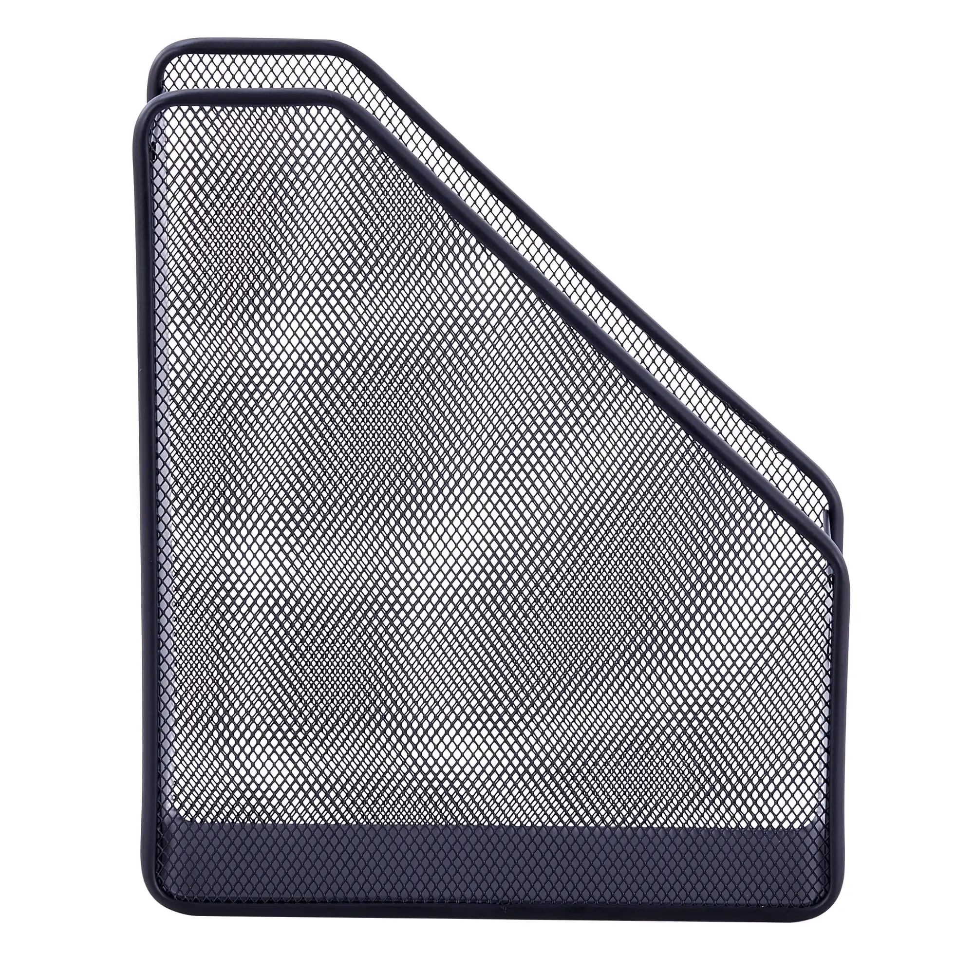 منظمات الملفات، حامل ملفات المجلات الشبكي المعدني، أسود، حجرة واحدة