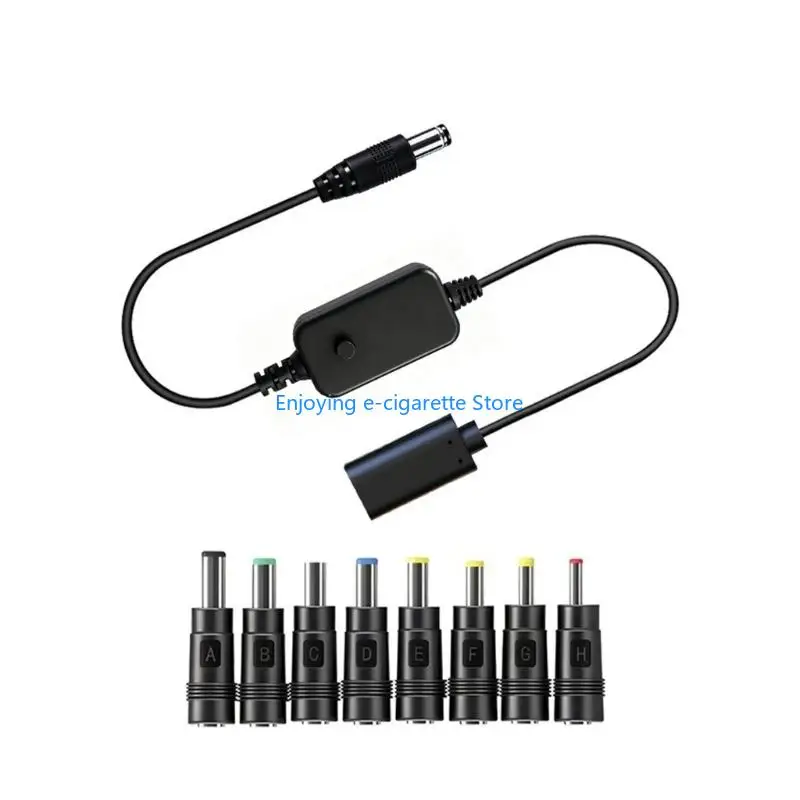 USB C Female to DC5525 Supply Cable 5V-20V with Push Button and Round Tip for Compatible Equipment, 40 Output Cable Use for