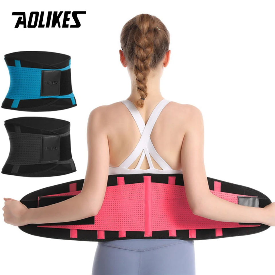 AOLIKES Men And Women Waist Trimmer Belt Lumbar Back Support Gym Fitness Weightlifting Belt Adjustable Abdominal Waist Trainer