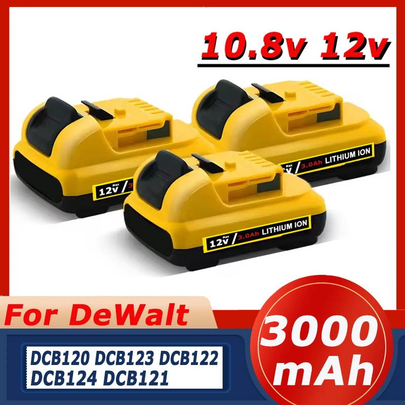 10,8 В/12 В 3000 мАч для Dewalt DCB120 литий-ионные аккумуляторы DCB123 DCB125 DCD710 аккумулятор для электроинструментов 1 ~ 3 шт.