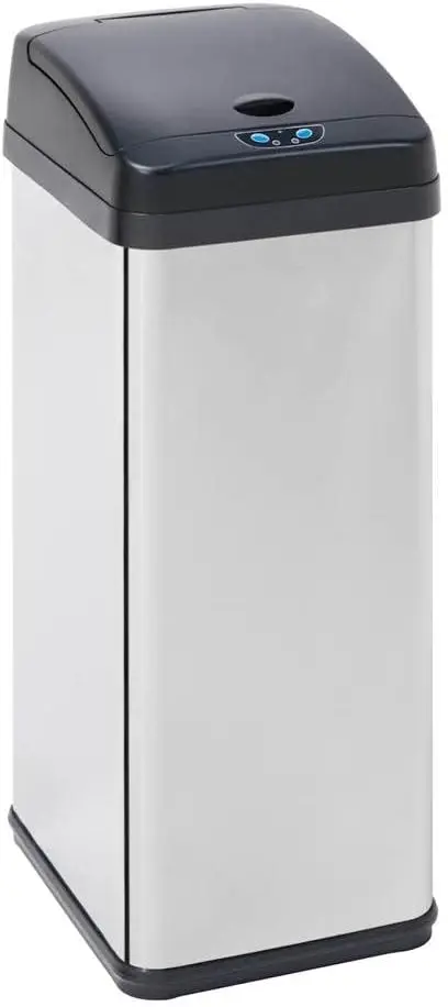 

Stainless Steel Smart Sensor Trash Can with Automatic Lid, Square Design, 13-Gallon Capacity, Touchless Waste Bin for Kitchen