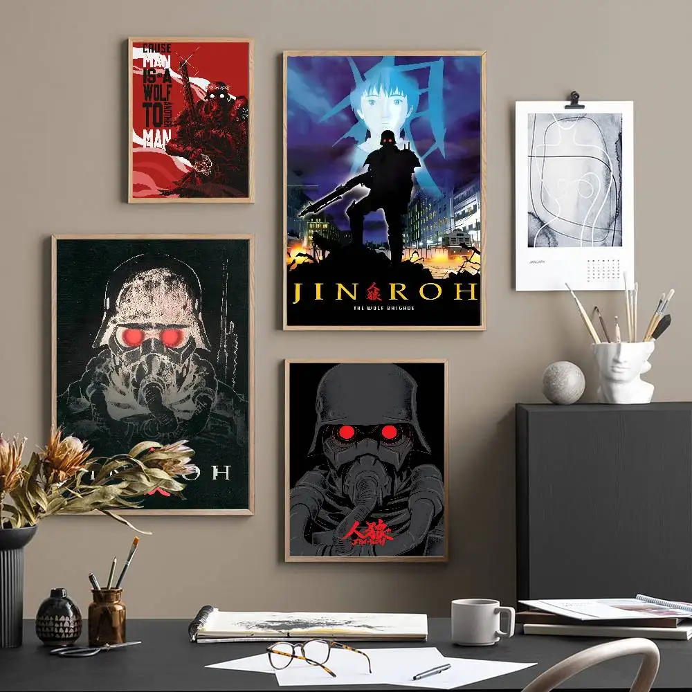 جين روه ذا وولف لواء لوحة معدنية أنيمي الملصقات لزجة مقاوم للماء ورقة ملصق مقهى بار Kawaii غرفة ديكور #2