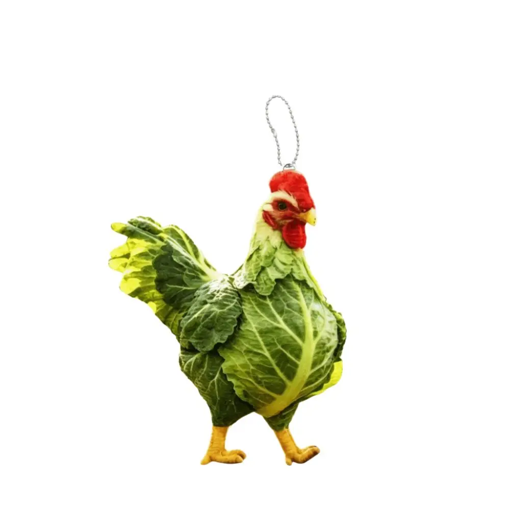 Simulation Meme Keychain Vegetable Rooster Creative Shrimp Cat Keychain Strawberry Mood 10cm Funny Chicken Keychain