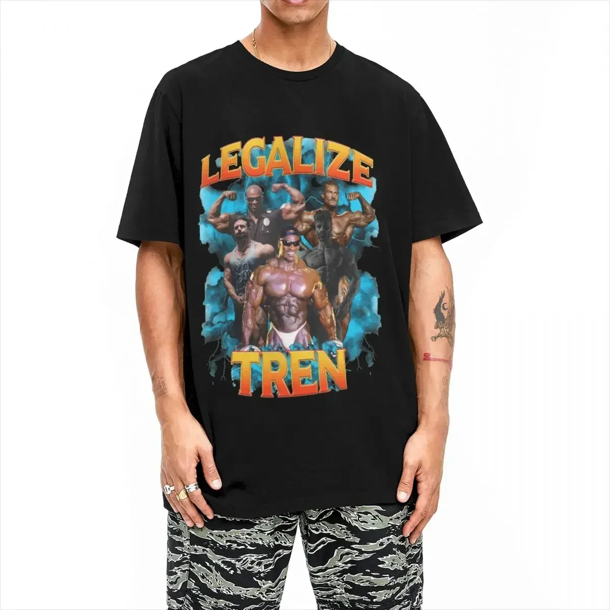 Vintage Legalize Tren CBUM Tshirt Men's O-neck Short Sleeve Top Tee Chris Bumstead Cotton Tops Shirts