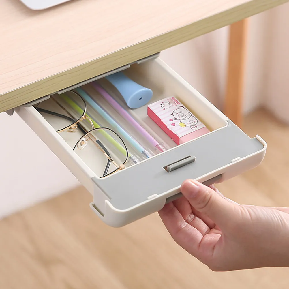 

Компактный скрытый выдвижной ящик под столом для организации домашнего офиса, герметичный контейнер для учебы или использования на кухне