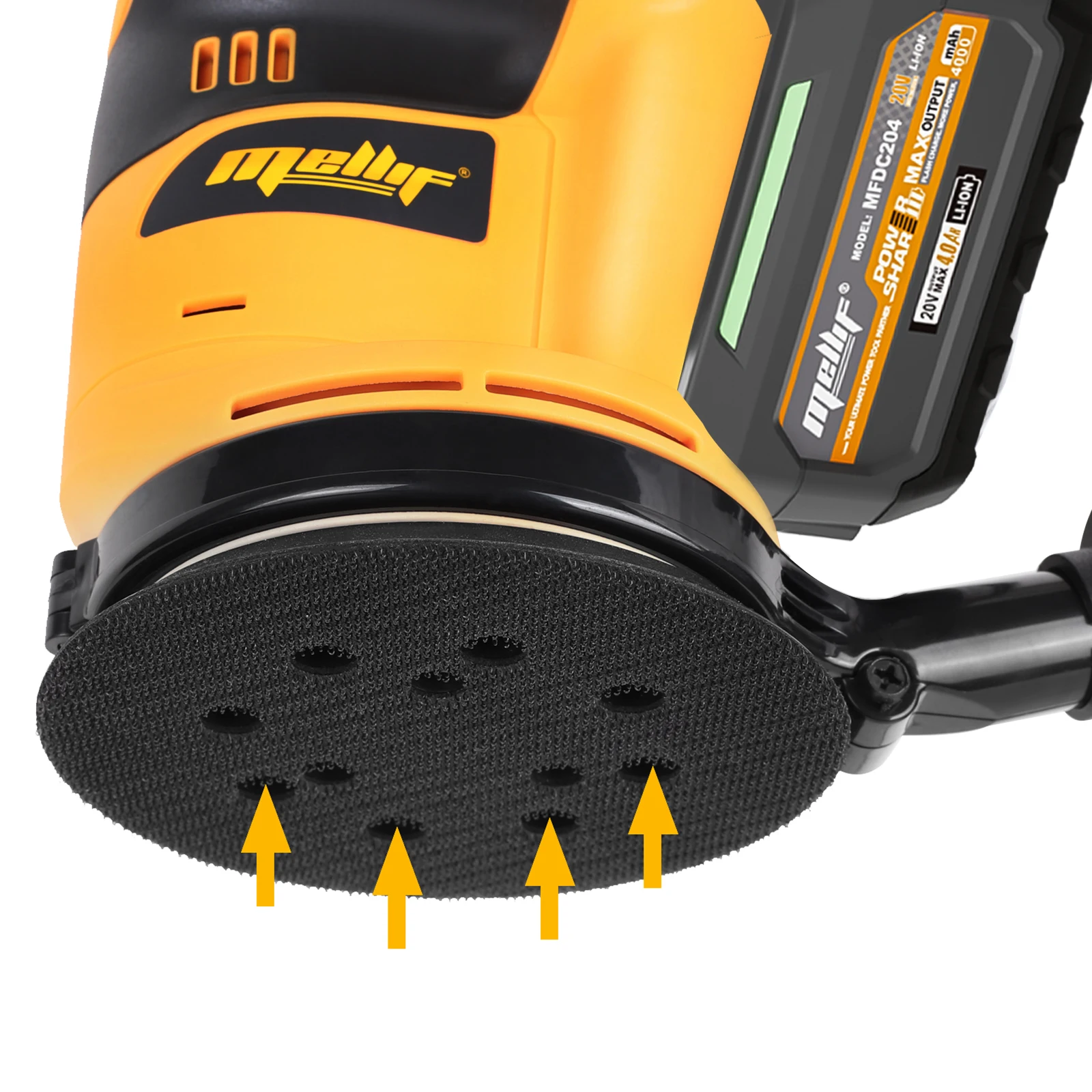 Lijadora orbital inalámbrica Compatible con pulidora eléctrica con batería Dewalt de 18V y 20V, máquina de lijado para pulir metales y madera (solo