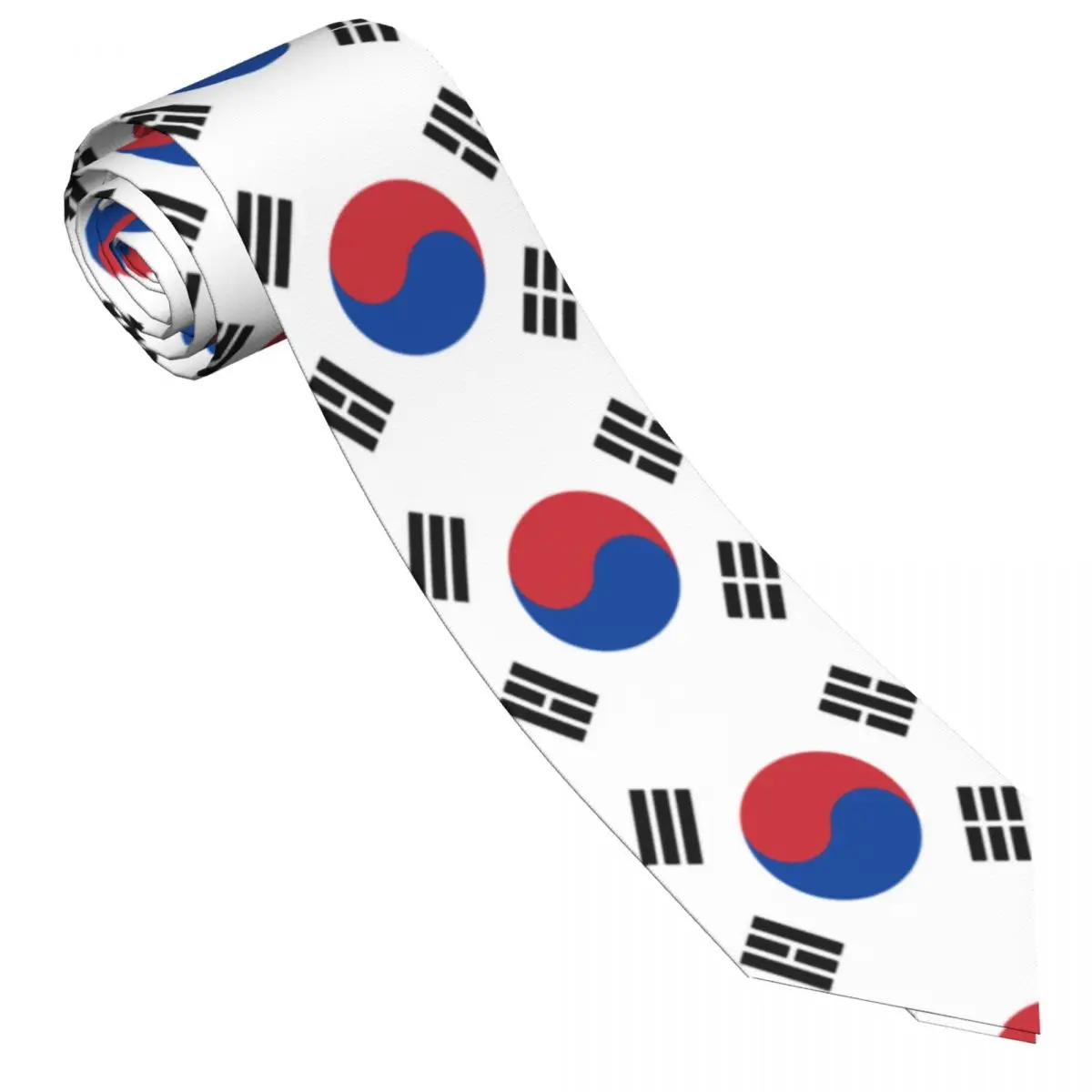 Mens Tie Slim Skinny Flag Of South Korea Necktie Fashion Necktie Free Style Men Tie Party Wedding