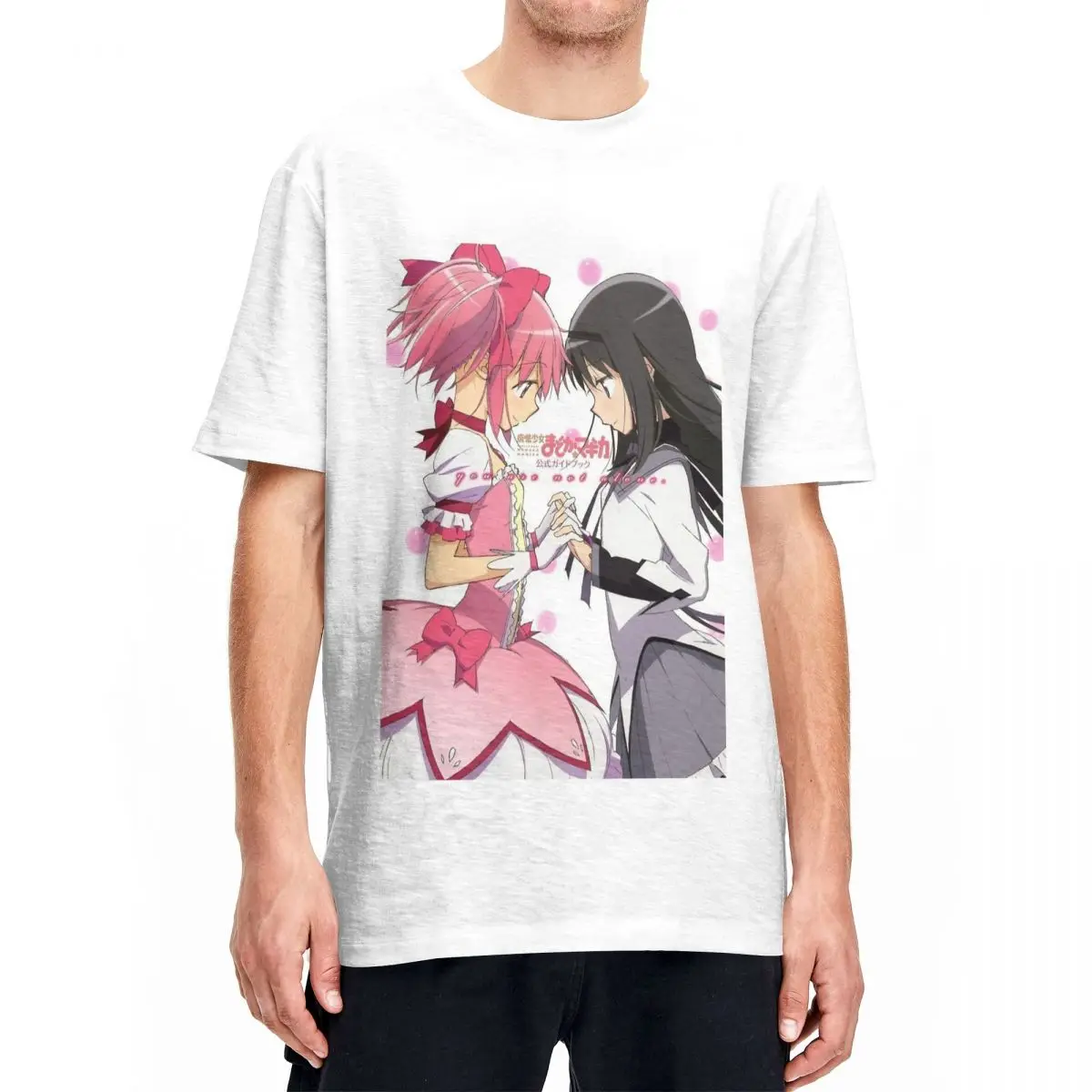 Camiseta de Puella Magi Madoka Magica para hombre y mujer, camisa divertida de algodón con cuello redondo, ropa de manga corta de talla grande