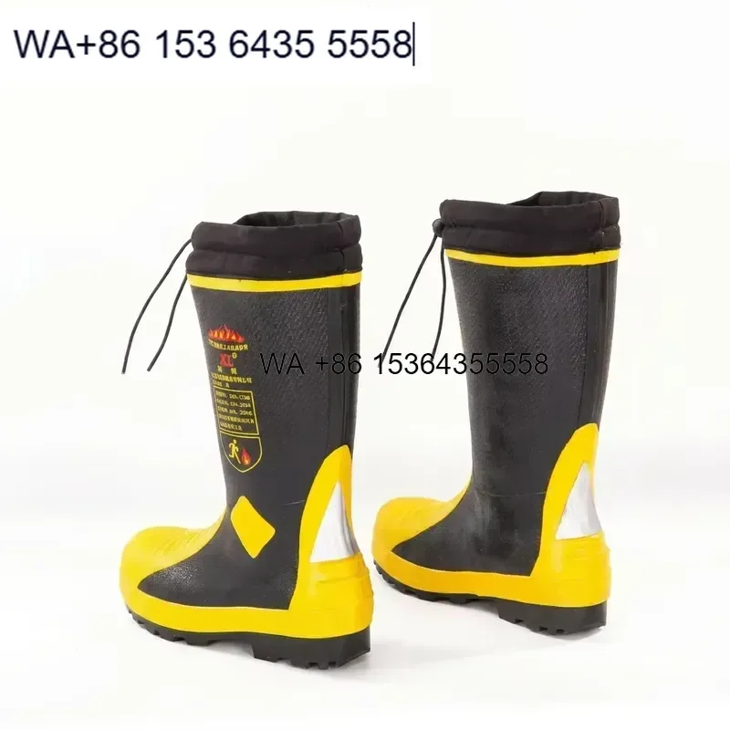 Wmwmnu for High Temperature Resistant Flame Retardant Rubber Fire Boots Waterproof Anti Slip Firefighter Safety Boots