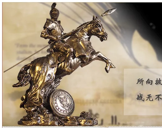 

Medieval warrior armor figure Sculpture statue models restoring Rome Warriors Creative Bar cabinet horse dressed the rider