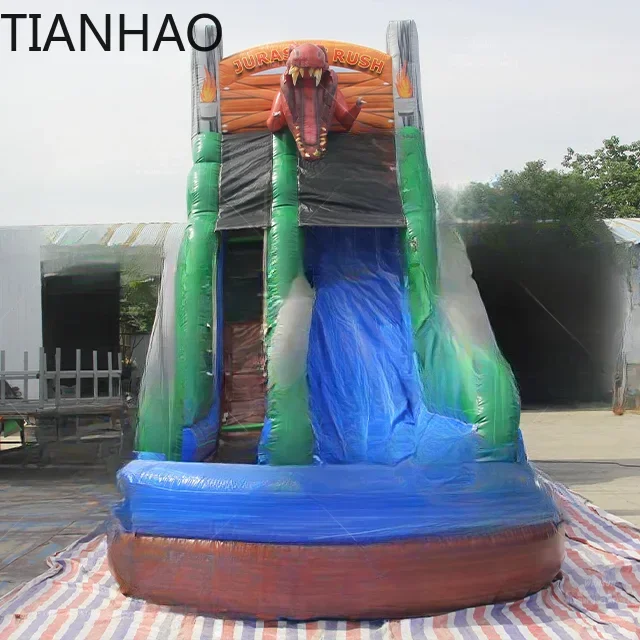 Factory price dinosaur park inflatable playground slide inflatable water slide