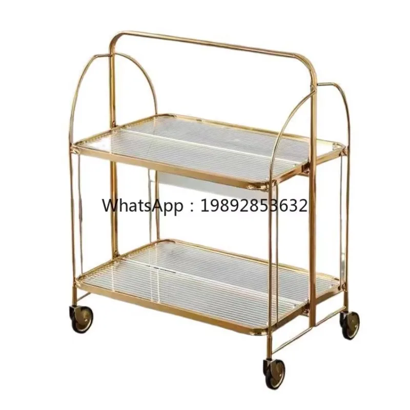 

LYY Vintage Replica Foldable Small Cart Movable Dining Vintage Dining Cart Home Vintage Metal