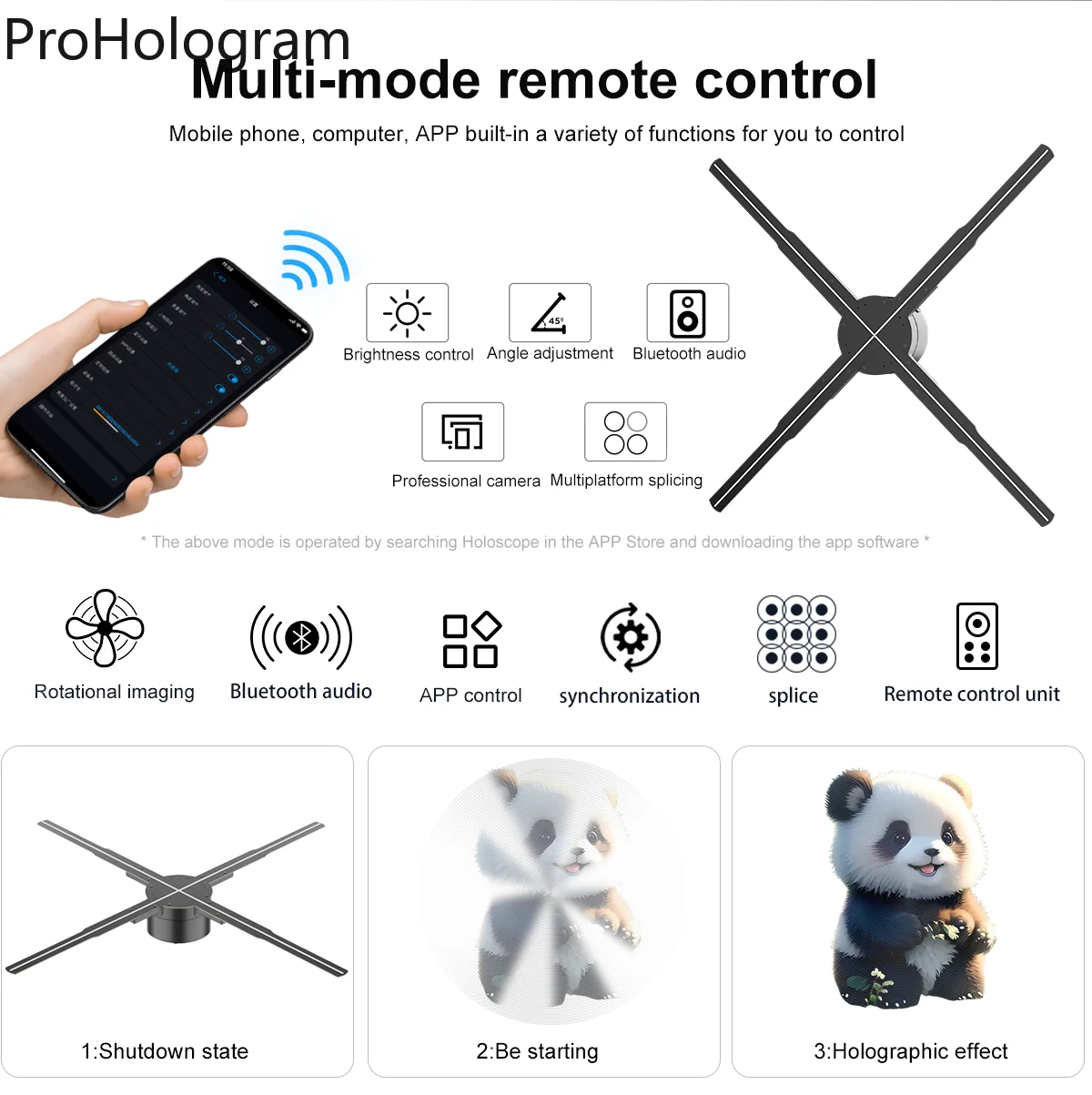 P56 3D Hologram Advertising Projector Wifi Led Sign Holographic Lamp Player Remote Display 3D Fan Hologram Logo Light Display