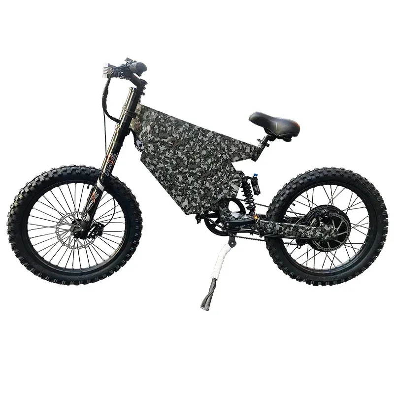 

Brand New Terminator Camouflage 72v8000w Electric No Fold Bike Ebike Fatbike With Regan Brake Controller Electric Mountain Bi