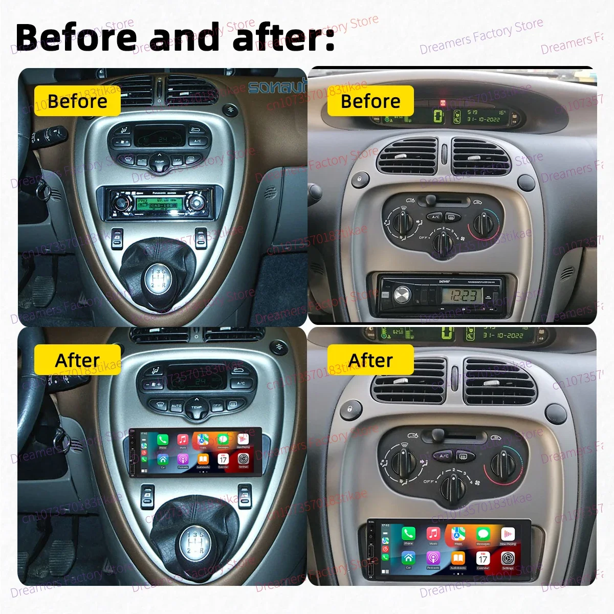 1 Din Android Radio for Citroen Xsara Picasso 1996-2012 Carplay Autoradio Android Auto Stereo Car Multimedia Head Unit GPS WIFI