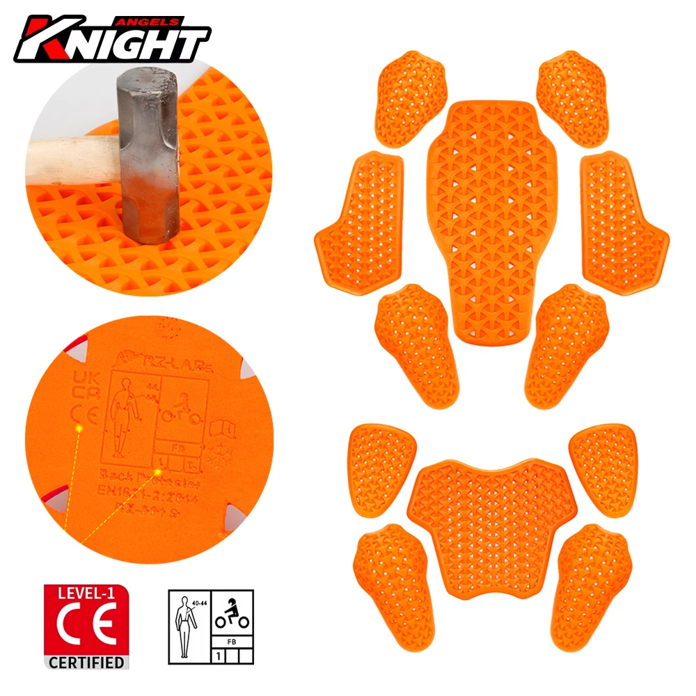 CE Certification Motorcycle Jacket Insert Protective Gear Elbow Knee Pads Anti-fall Chest Back Protector Motorbike Equipment