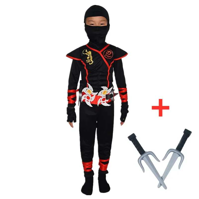 4-13Y Kids Dragon Ninja Cosplay Costume Carnival Party Boy Girl Warrior Invisible Warrior Assassin Fancy Costume