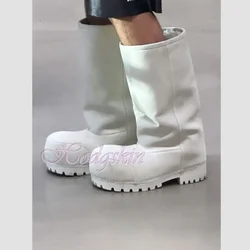 Big Head Winter Warm Boots Round Toe Solid Knee High Boots Women New Shoes Thick Sole Slip On Fur Suede Ladies Casual Long Boots