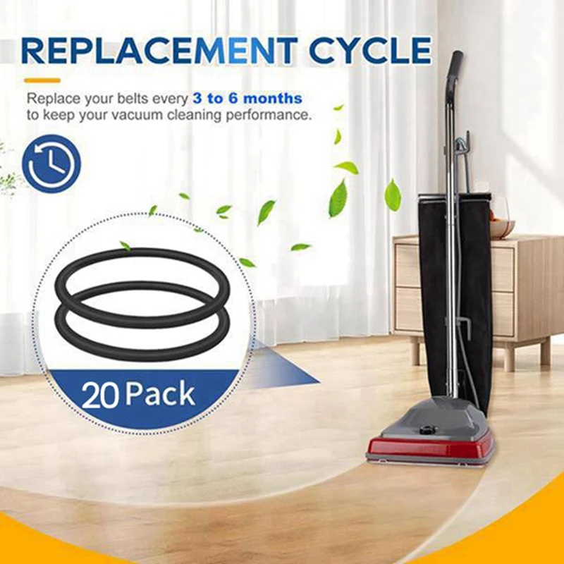 20Pcs 30563B Vacuum Belt For Sanitaire Eureka Commercial Upright Vacuum Cleaner, Round Vacuum Cleaner Beltsglobal Stock Ready