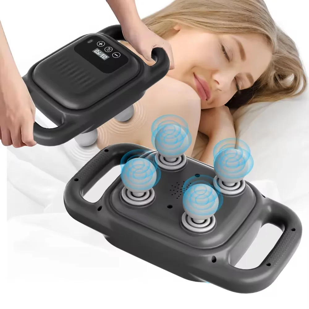 

Fascia Gun Muscle Massager Gun High Frequency Back Waist Massage Machine Four-head Body Shoulder Professional Fascia Massage Gun