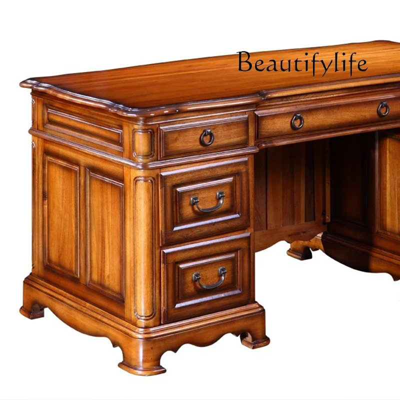미국식 단단한 나무 책상 유럽식 임원 책상 테이블 고급스럽고 우아한 앵커 책상
