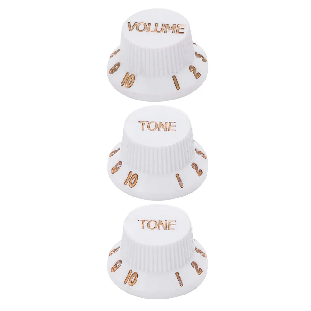 3PCS 1 Volume 2 Tone Guitar Control Knobs Plastic Material White Color Guitar Knob Set Volume Tone Knobs For Electric Guitar