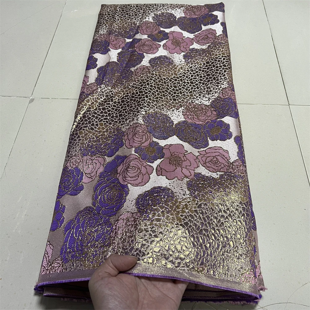

African Nigerian High-Quality Tulle Lace Fabric Jacquard Organza Embroidery Guipure for Party Prom Latest Design 5Yard YXZ209