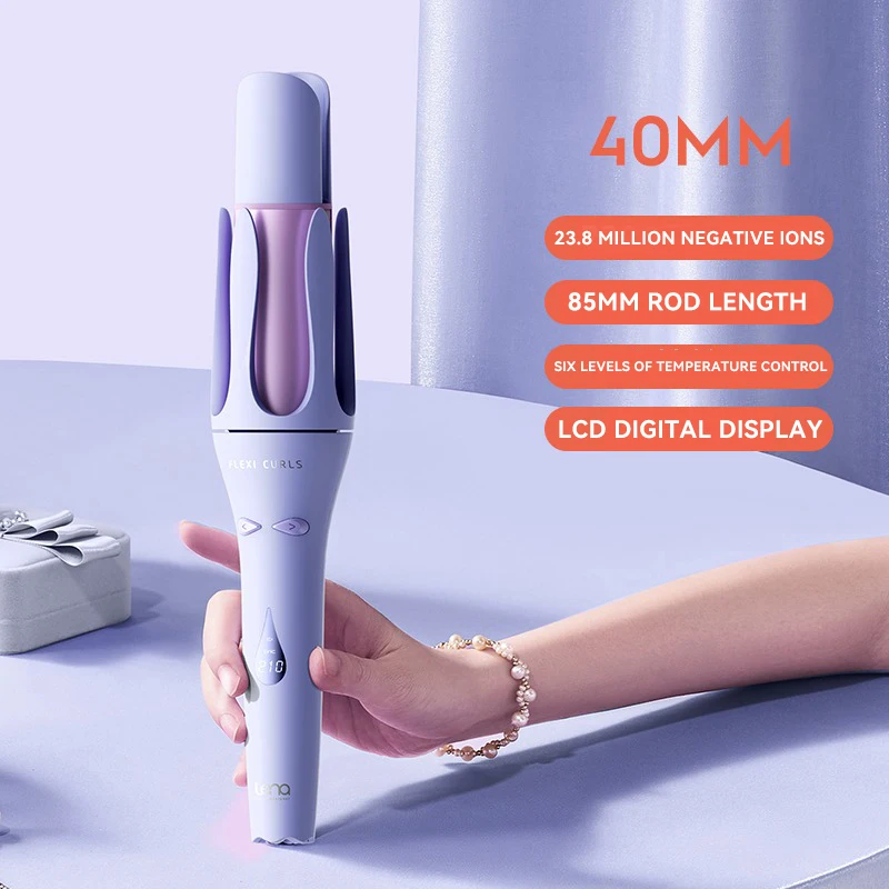 Lena Z3S-40mm Automatic Hair Curler Negative Ion Large Wave Curling Iron Long-Lasting Big Volume Hair Styling Tool