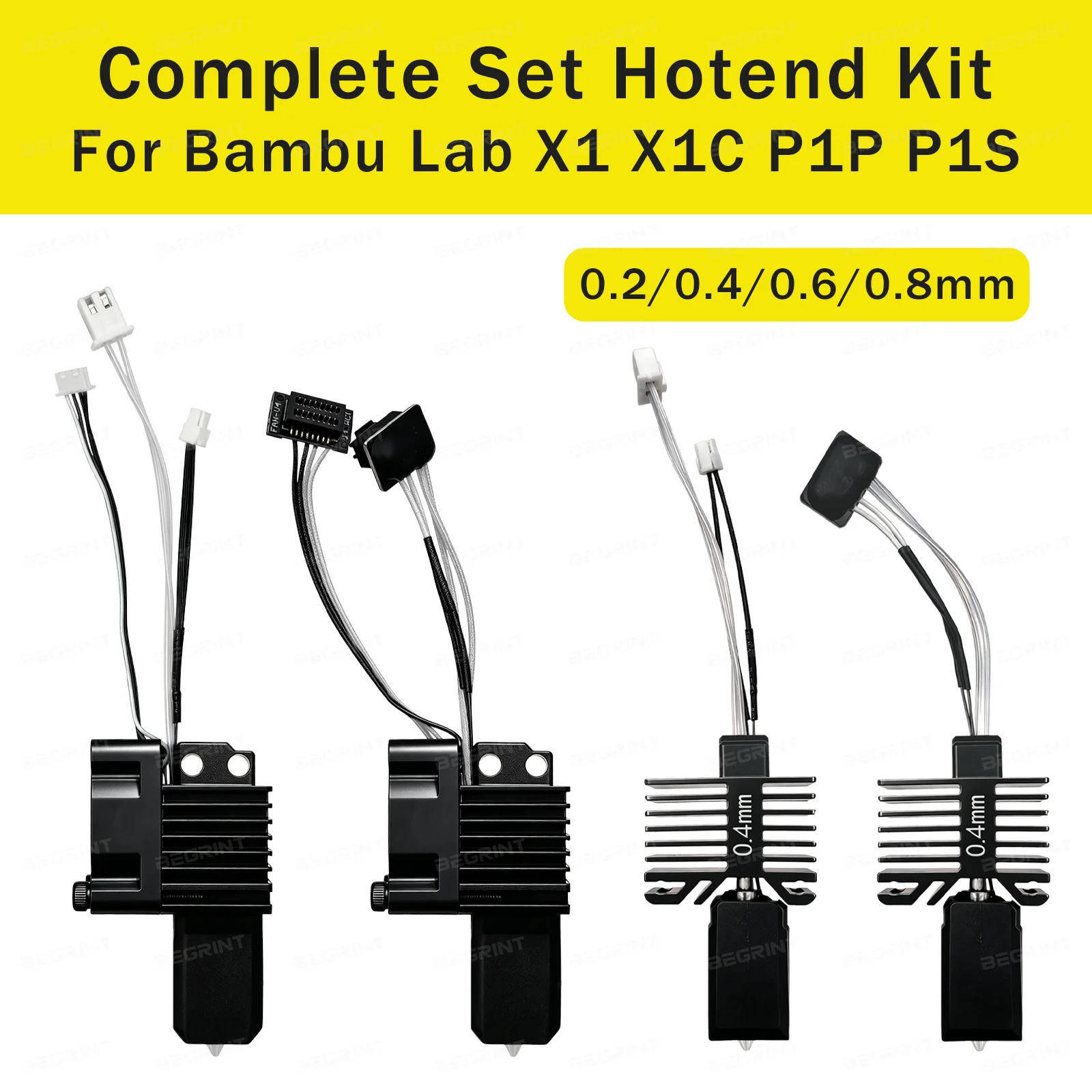 For Bambu Lab X1 Carbon X1C Hotend Complete Kit P1P P1S 3D P