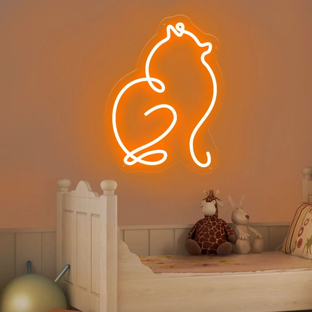 Cute Dog Neon Sign Acrylic Back Panel Animals Neon Sign for Kids Bedroom Wall Window Deco Bar Personalization Decorate LED Light