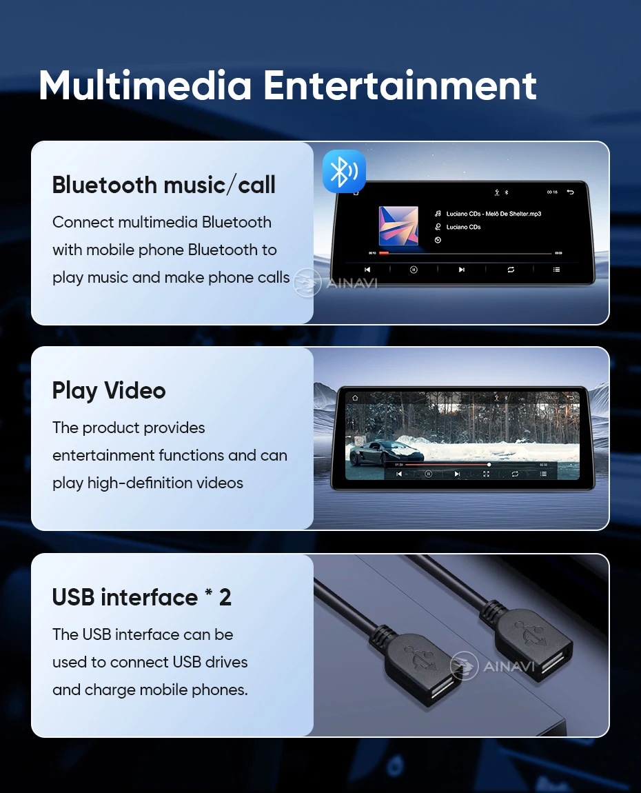 Ainavi Autoradio für BMW F30 F32 F20 F21 2011 2012 2013 2014 2015 2016 Kabelloses Carplay Android Auto Multimedia IPS-Bildschirm – Detail 14