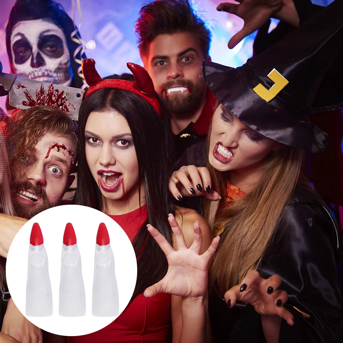 

30 PCS False Nails Role Play Witch Decor Fake Halloween Props Fingers Decorate Zombie