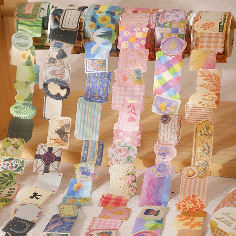Mr Paper Scrap Cloth Little Forest Washi Tape, 200cm Fabric Texture Masking Tape Roll for Junk Journaling Scrapbook DIY