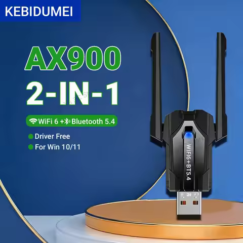 KEBIDUMEI 900Mbps WiFi USB Adapter WiFi 6 Bluetooth 5.4 Dual Band 2.4G/5.8Ghz USB Dongle Wireless Card Receiver for PC/Laptop