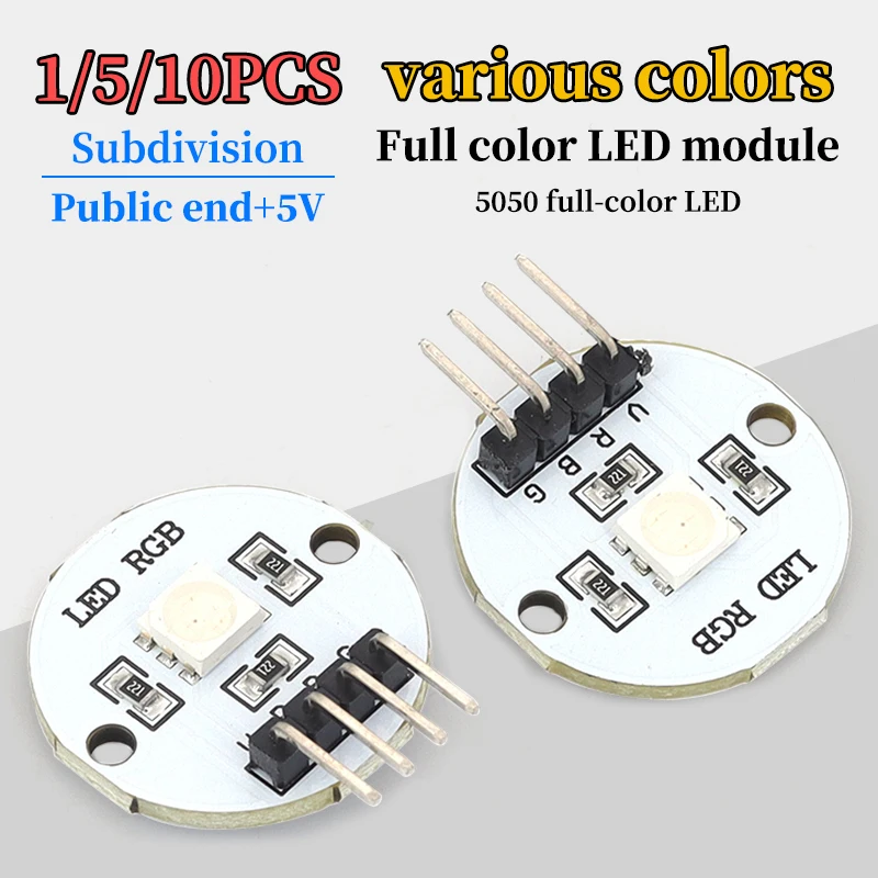 Electronic Building Blocks 5050 RGB Full Color LED Module 3-Color 5V for Arduino DIY Electronic Projects STEM Education