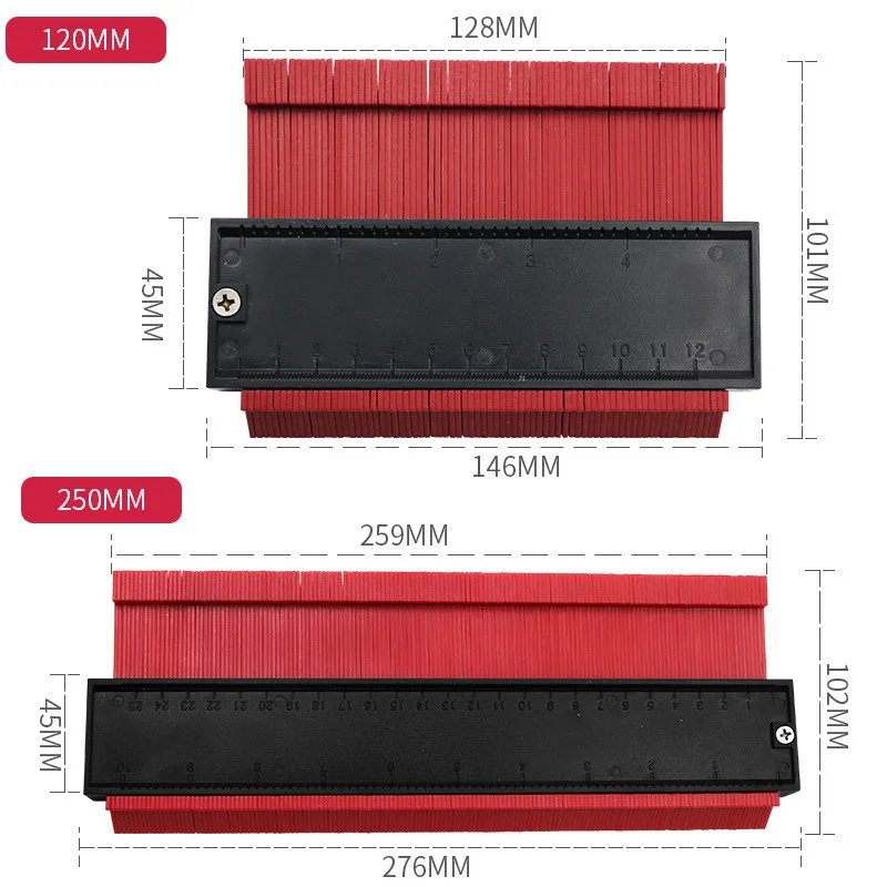 New profiling gauge, plastic irregular contour gauge, arc ruler, contour gauge, arc shape picker wholesale