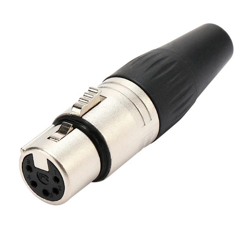 1Pcs REAN gold-plated five-core XLR fever audio male and female plug YS1365N/1375N-BG accessories HIFI